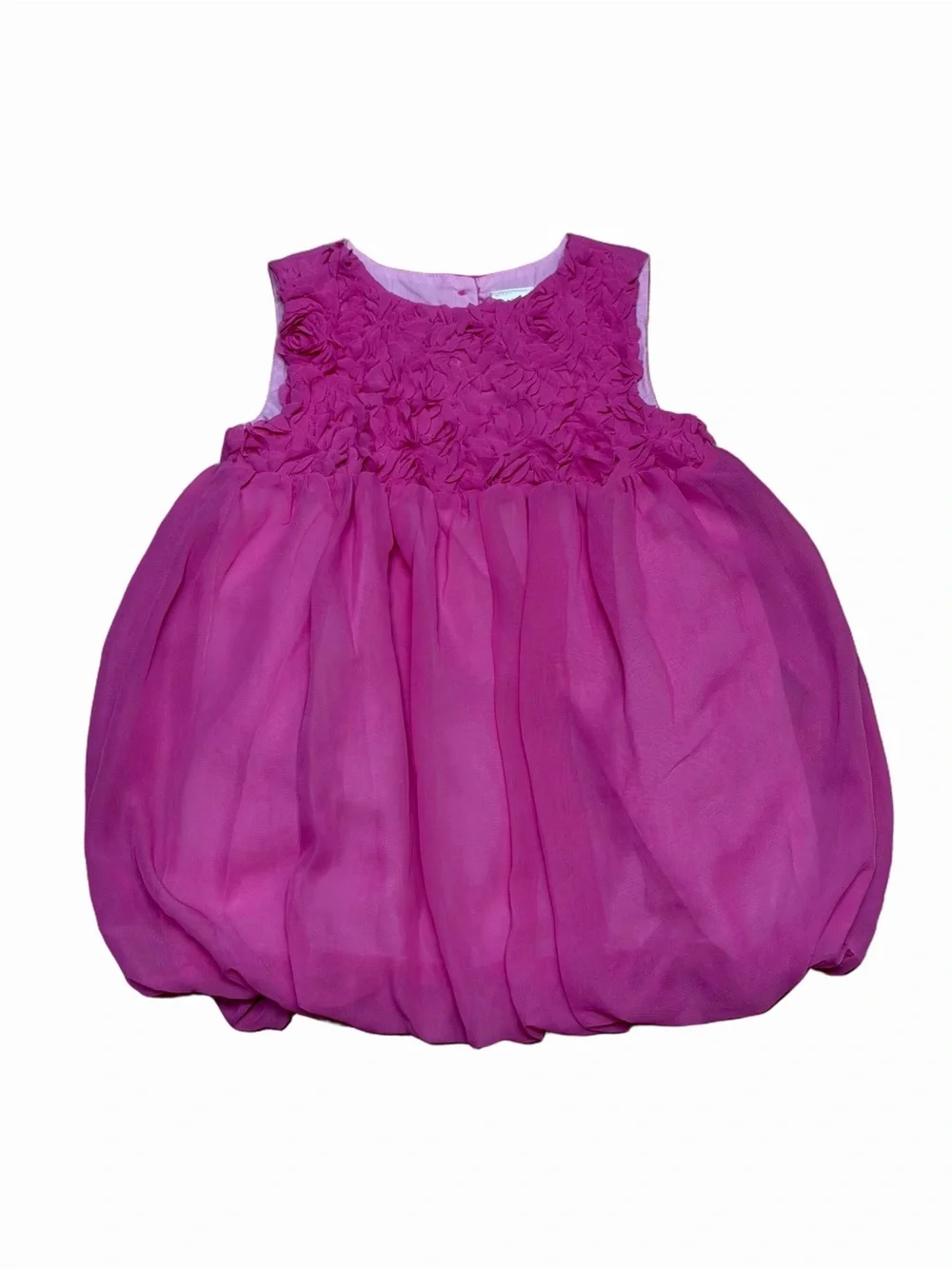 Cuddle Bear Collection Girls 24M Hot Pink Rosette Floral Bubble Party Dress